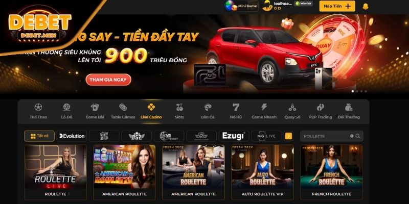 Roulette Debet và những thông tin người chơi cần nắm 